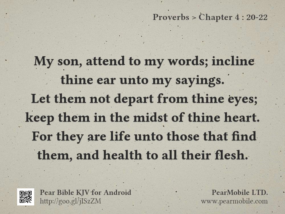 Proverbs, Chapter 4:20-22